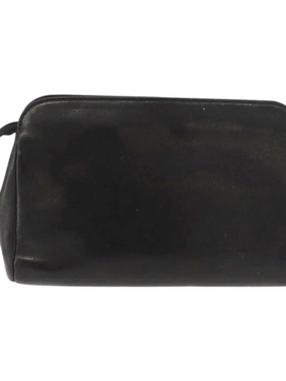 CHANEL Pouch Lamb Skin Black Gold CC Auth bs35075